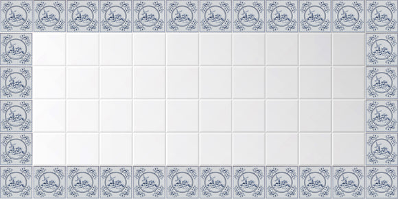 Ceramic backsplash Delft tiles