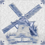 Delft style mosaic tiles.