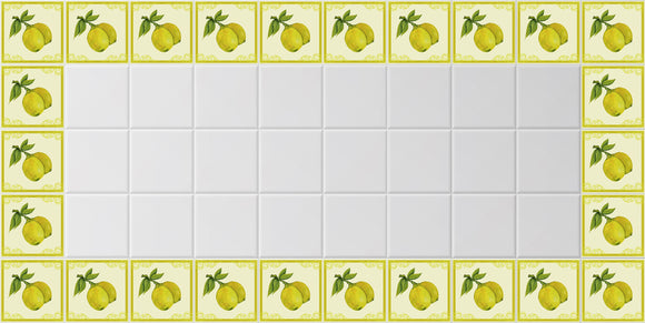 Ceramic backsplash lemons