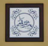 Delft Blue-style decorative tile. Rural motif series 01 - ArtisTile Ceramic