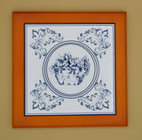 Carrelage décoratif de style Delft Blue. Motif champêtre série 04