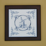 Carrelage décoratif de style Delft Blue. Motif champêtre série 06
