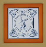 Carrelage décoratif de style Delft Blue. Motif champêtre série 07