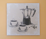 Kitchen ceramic wall decor. Coffee time. - ArtisTile Ceramic