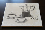 Kitchen ceramic wall decor. Coffee time. - ArtisTile Ceramic